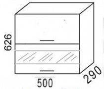 ВС500Г Шкаф навесной стекло горизонтальный "Эра" 3340