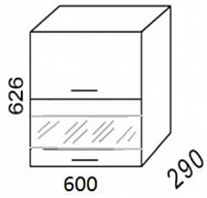 ВС600Г Шкаф навесной стекло горизонтальный "Эра" 3342