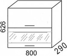 ВС800Г Шкаф навесной стекло горизонтальный "Эра" 3343